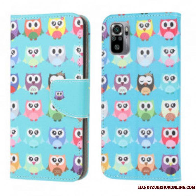 Housse Xiaomi Redmi Note 10/10S/Poco M5s Multiples Hiboux 2