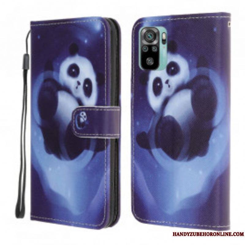 Housse Xiaomi Redmi Note 10/10S/ Poco M5s Panda Space à Lanière