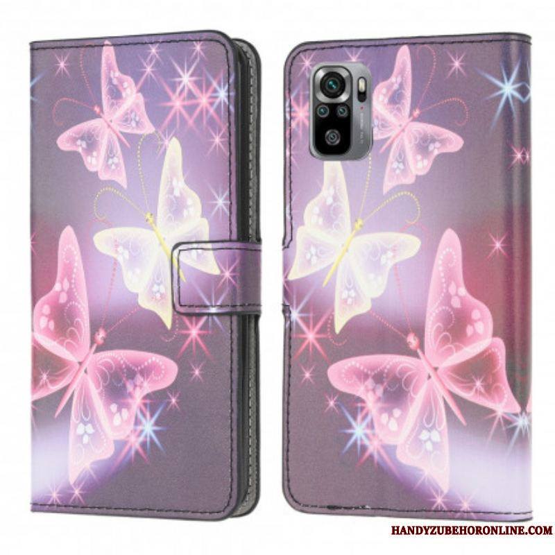 Housse Xiaomi Redmi Note 10/10S/Poco M5s Papillons et Fleurs