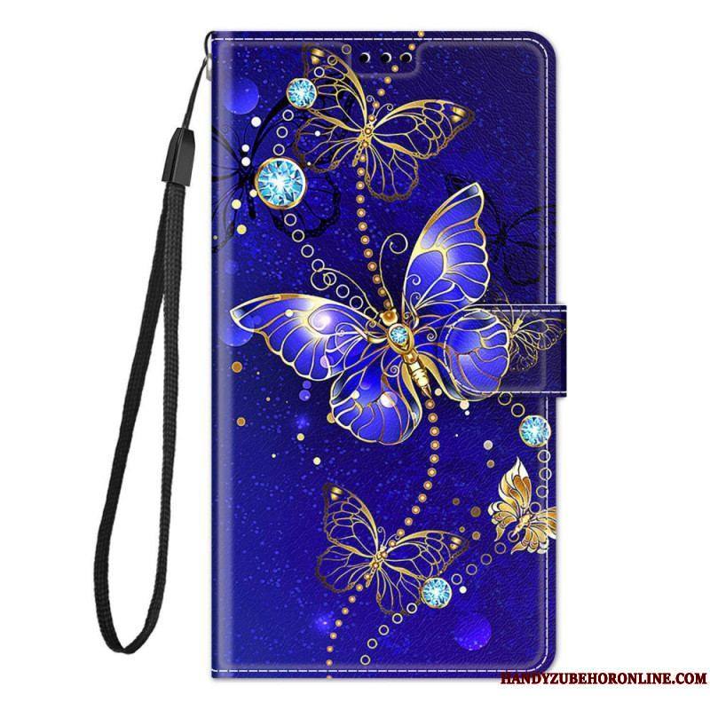 Housse Xiaomi Redmi Note 10 Pro Fan des Papillons à Lanière