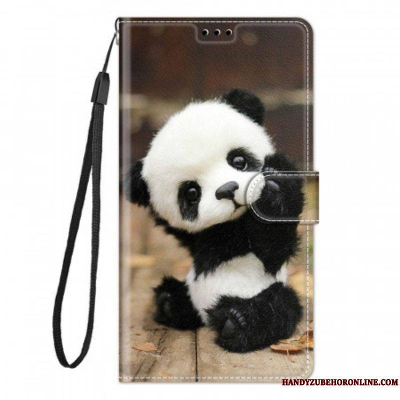 Housse Xiaomi Redmi Note 10 Pro Petit Panda à Lanière