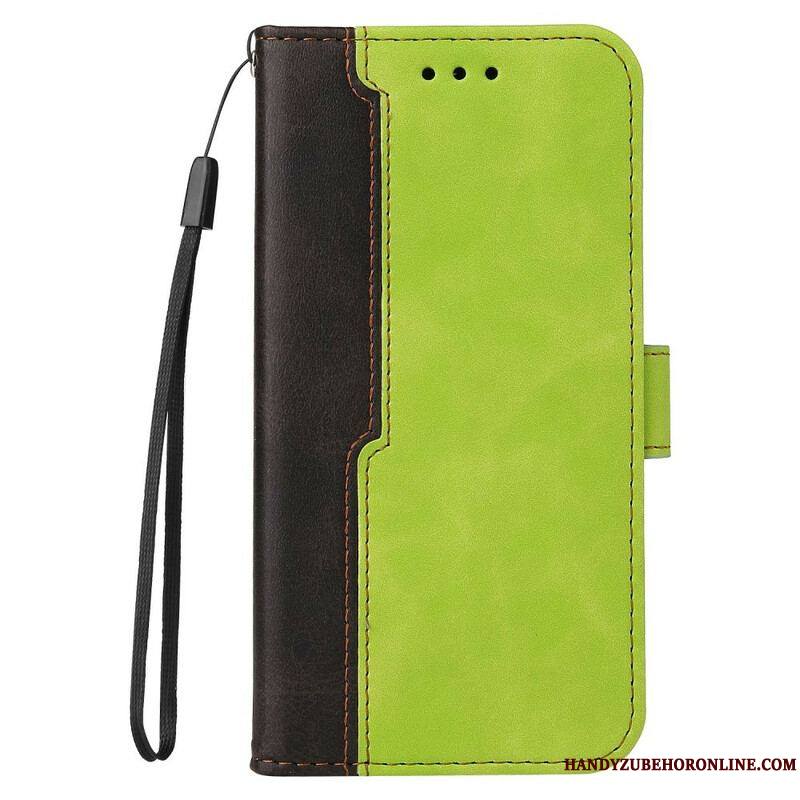 Housse iPhone 13 Mini Simili Cuir Bicolore