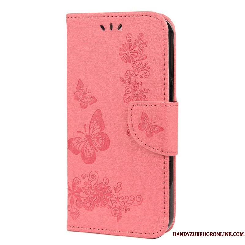 Housse iPhone 13 Mini Splendides Papillons à Lanière