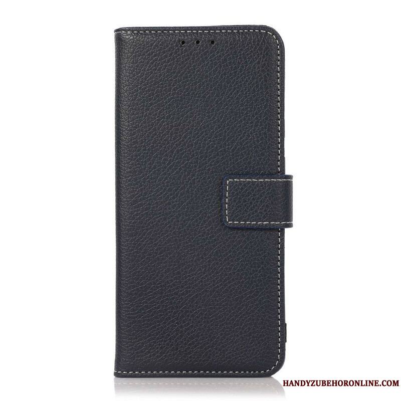 Housse iPhone 13 Pro Effet Cuir Litchi Coutures