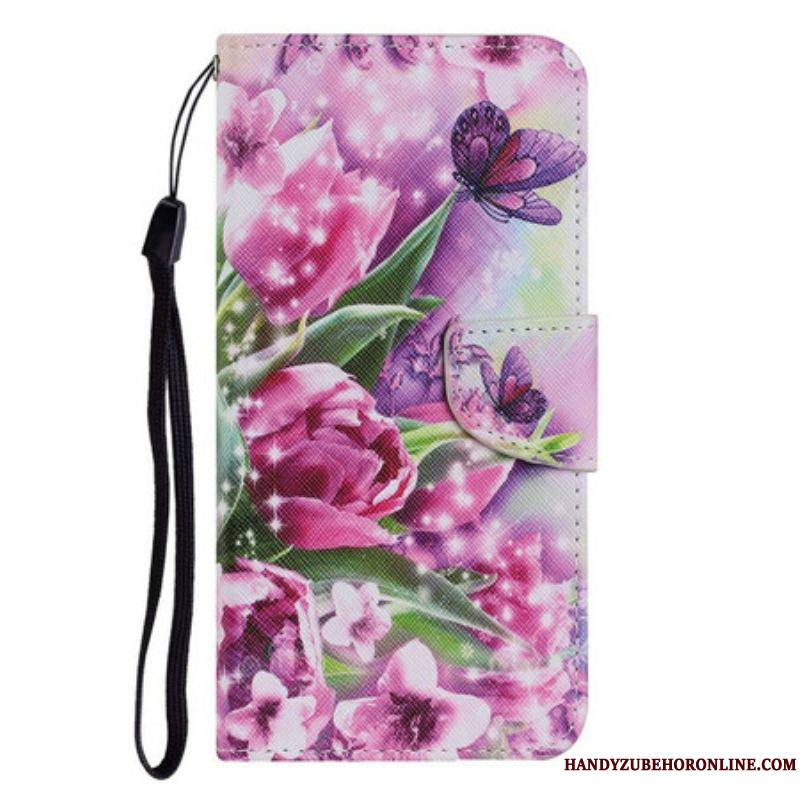 Housse iPhone 13 Pro Papillons et Tulipes