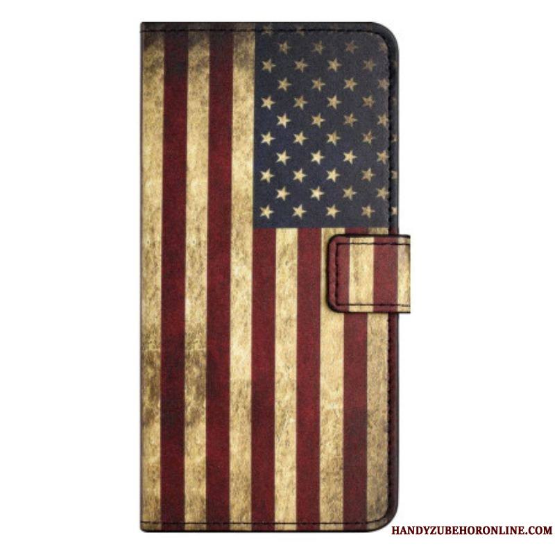 Housse iPhone 14 Drapeau Américain Vintage