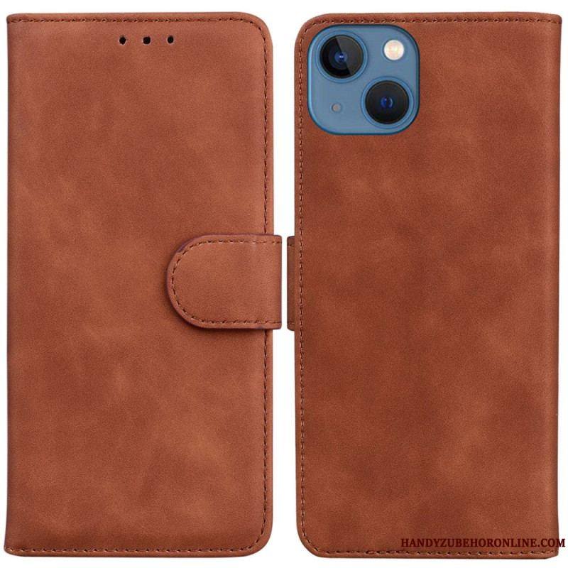 Housse iPhone 14 Plus Style Cuir Couture