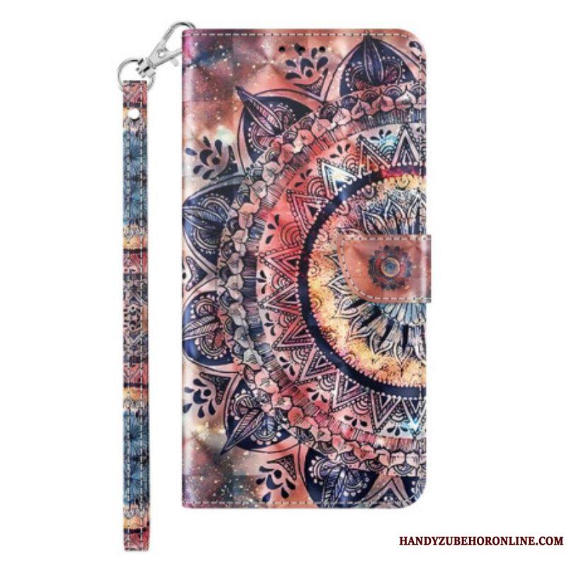 Housse iPhone 14 Pro Mandala Coloré à Lanière