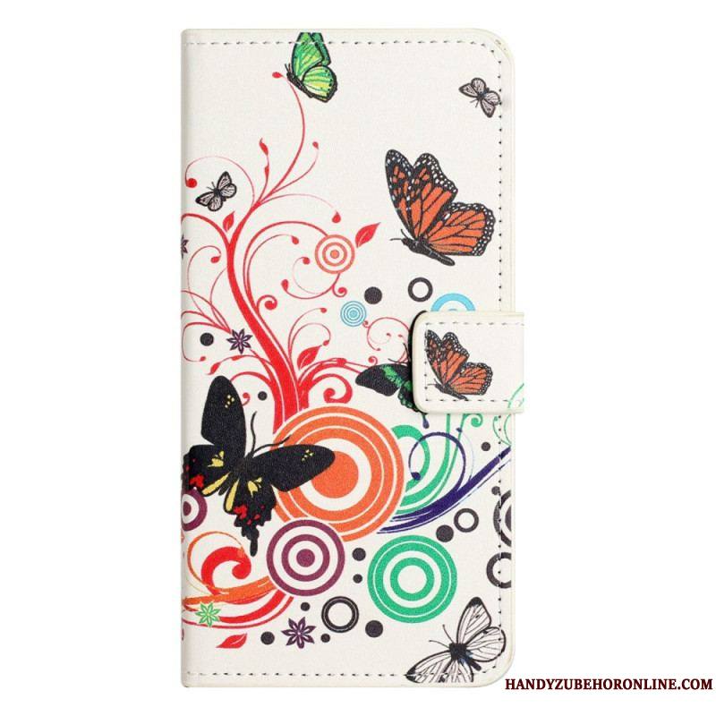 Housse iPhone 14 Pro Papillons Noirs et Blancs