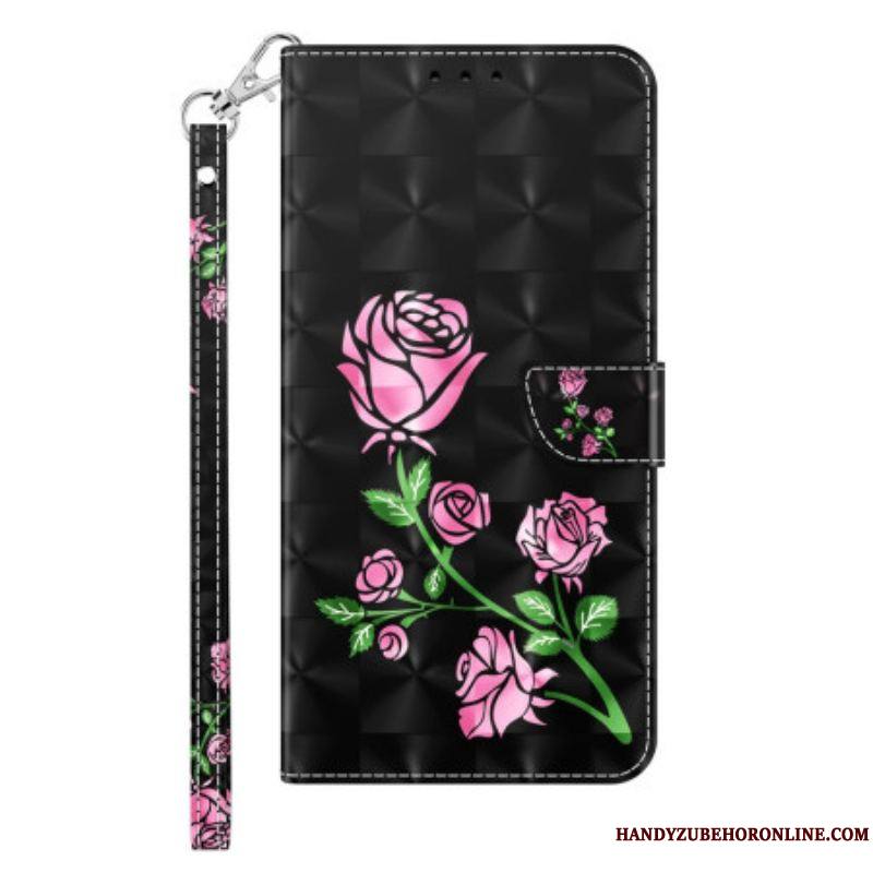 Housse iPhone 14 Pro Roses à Lanière