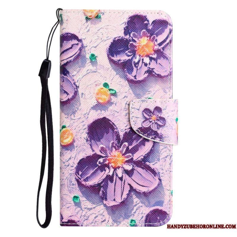 Housse iPhone 15 Déclinaison Florale à Lanière