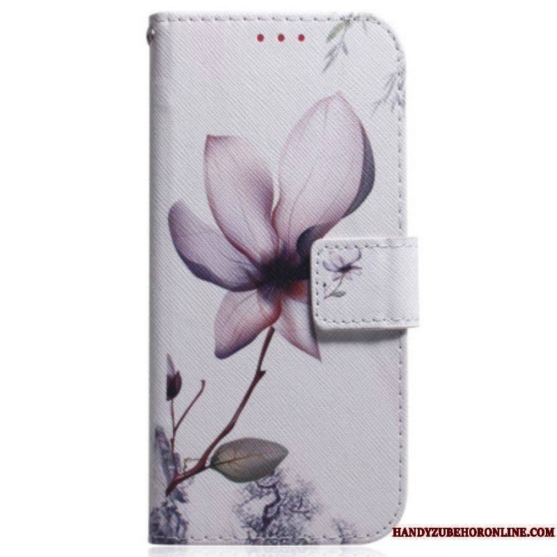 Housse iPhone 15 Fleur Vieux Rose