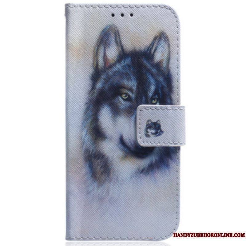 Housse iPhone 15 Loup Aquarelle