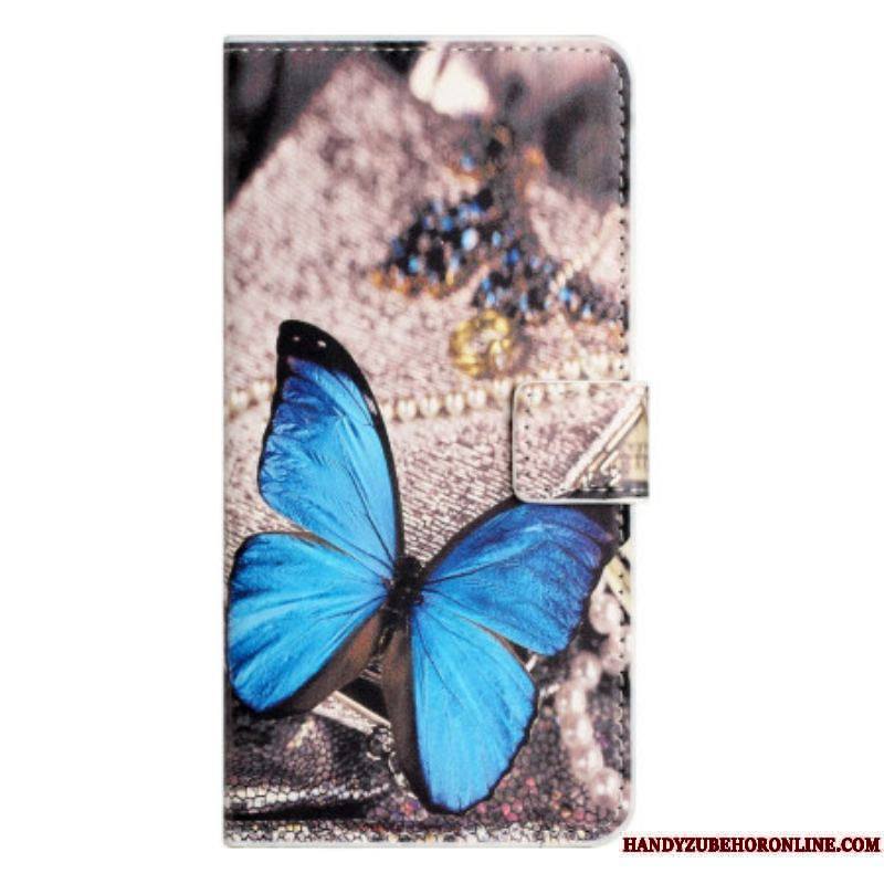 Housse iPhone 15 Papillon Bleu