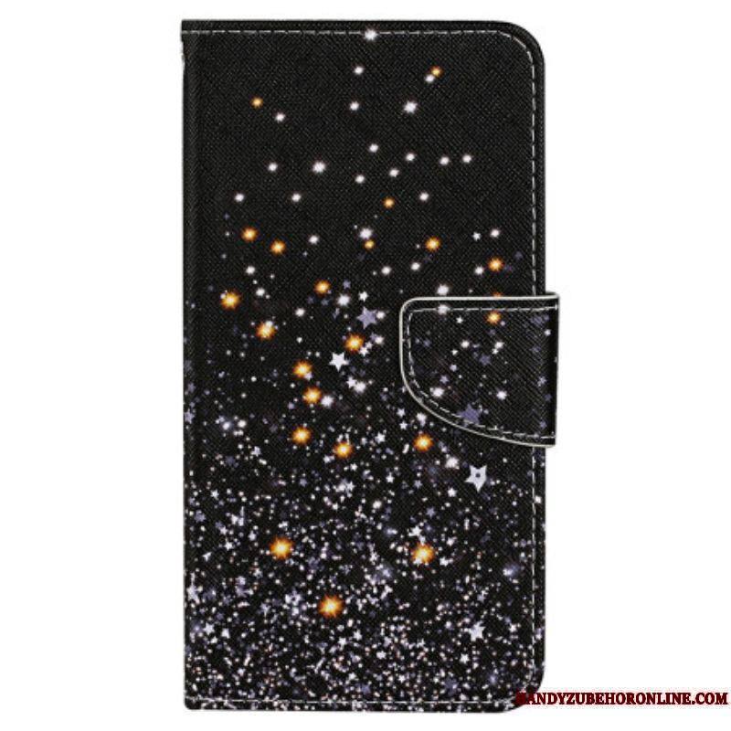 Housse iPhone 15 Pluie d'Étoiles à Lanière