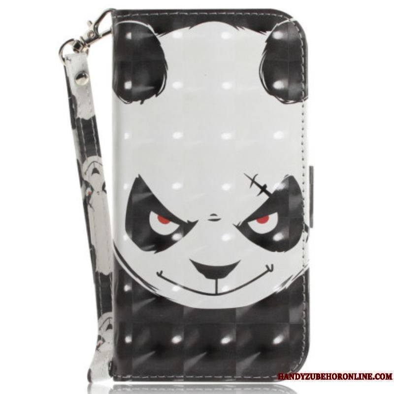 Housse iPhone 15 Plus Angry Panda à Lanière