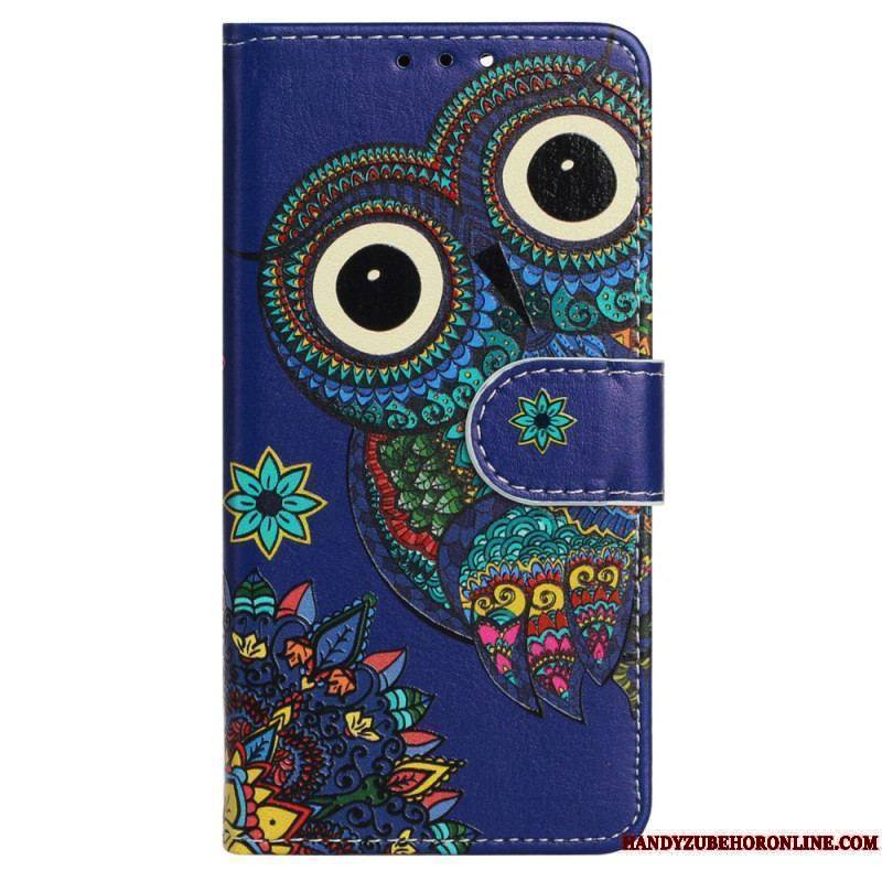 Housse iPhone 15 Plus Hibou Tribal à Lanière