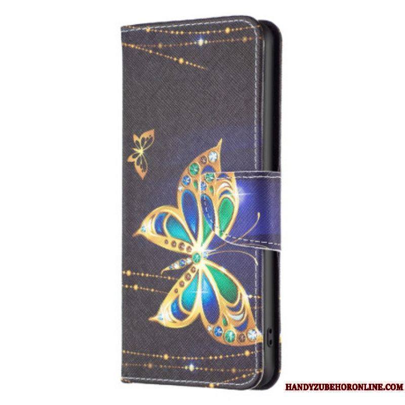 Housse iPhone 15 Plus Papillons en Or