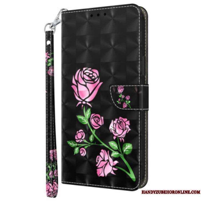 Housse iPhone 15 Pro Max Roses à Lanière