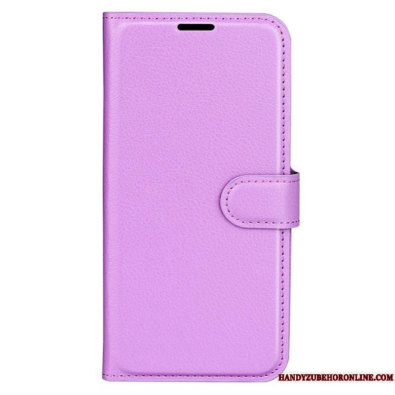 Housse iPhone 15 Pro Max Simili Cuir Litchi Classique