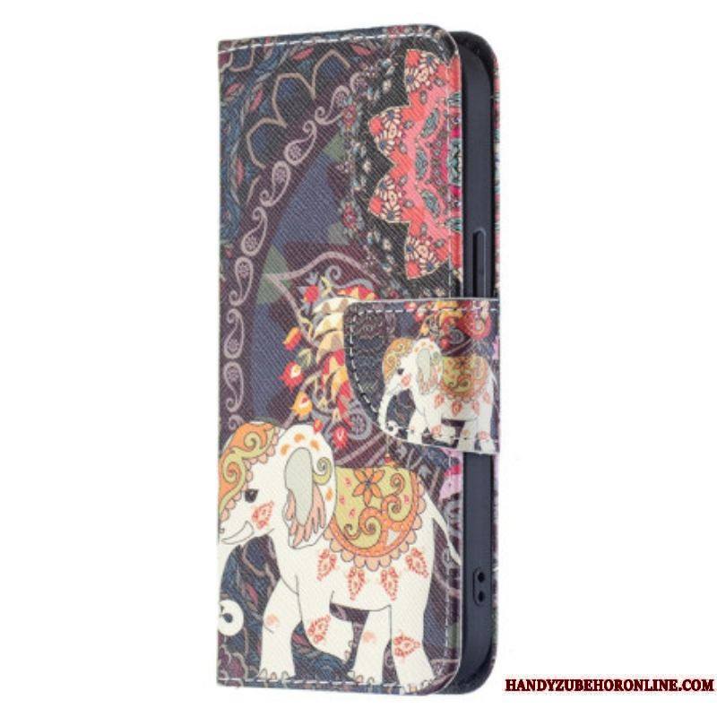 Housse iPhone 15 Éléphant Tribal