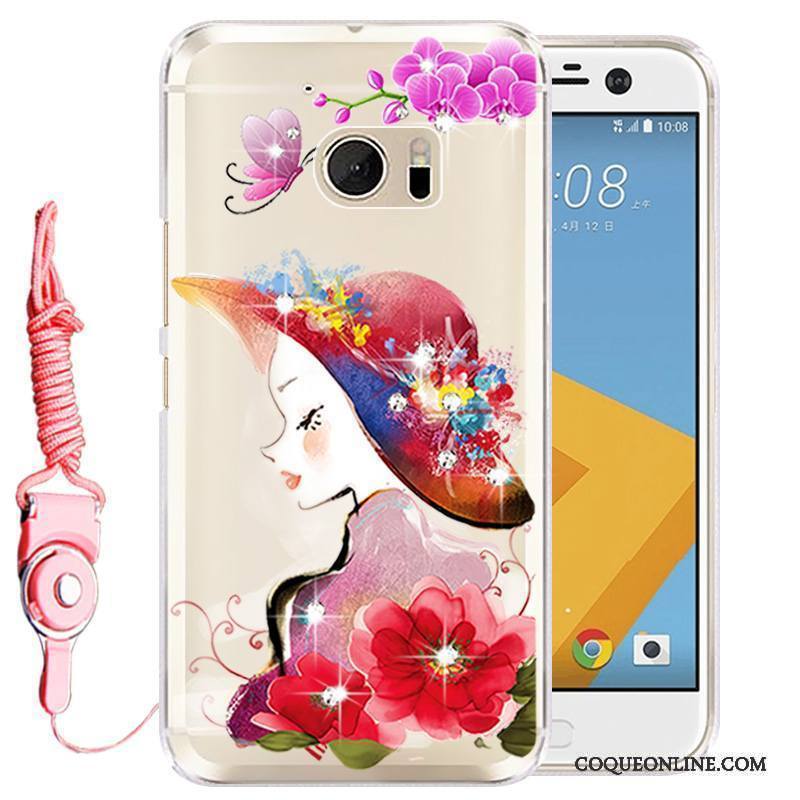 Htc Desire 10 Lifestyle Coque Silicone De Téléphone Étui Strass Téléphone Portable Rose