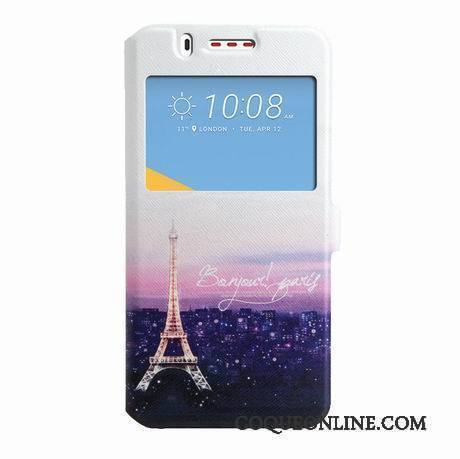 Htc Desire 825 Coque Support Étui Tendance Violet Peinture Étui En Cuir Windows