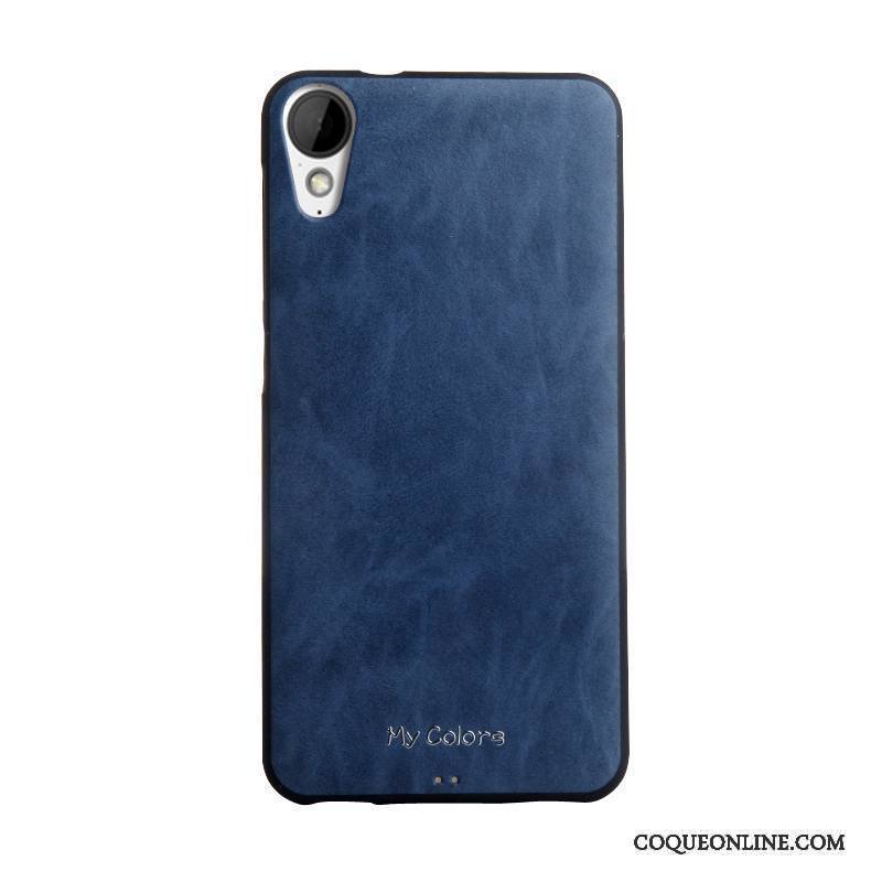 Htc Desire 825 Fluide Doux Similicuir Étui Coque De Téléphone Bleu Business Protection