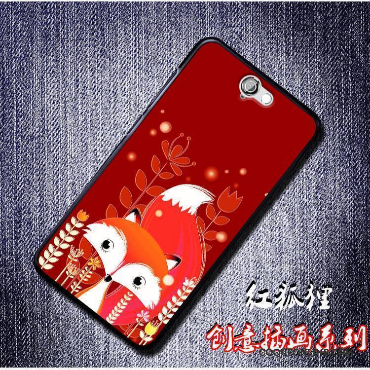 Htc One A9 Coque Fluide Doux Incassable Rouge Tendance Étui Téléphone Portable Dessin Animé