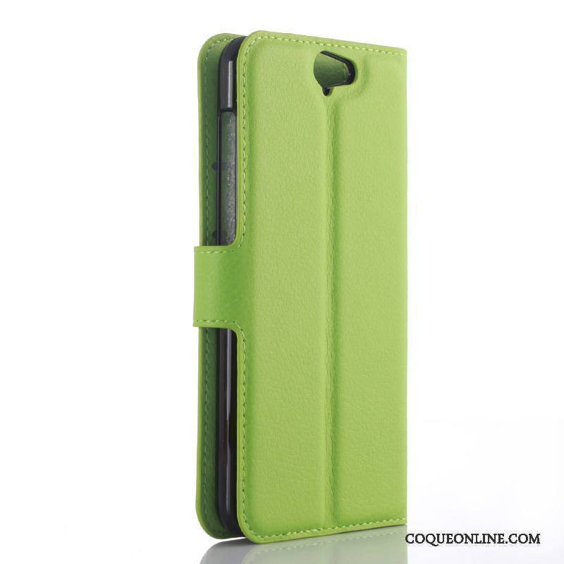 Htc One A9 Téléphone Portable Portefeuille Étui En Cuir Support Vert Protection Coque De Téléphone