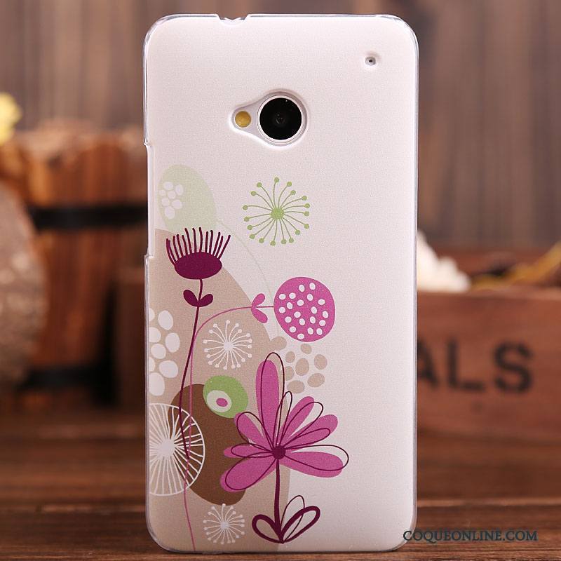 Htc One M7 Peinture Téléphone Portable Étui Protection Coque De Téléphone Rose