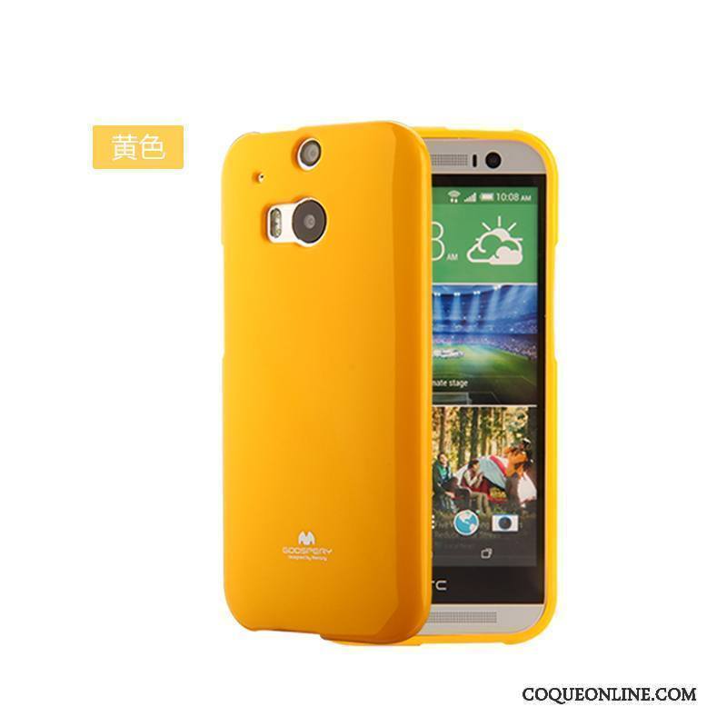 Htc One M8 Coque Jaune Tout Compris Protection Fluide Doux Étui Tendance Très Mince