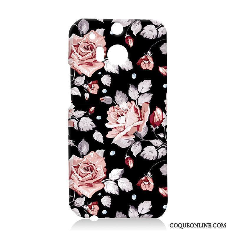 Htc One M8 Dessin Animé Tendance Fleurs Protection Coque Incassable Peinture