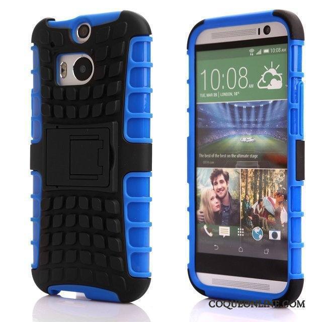 Htc One M8 Téléphone Portable Protection Support Étui Silicone Coque Bleu