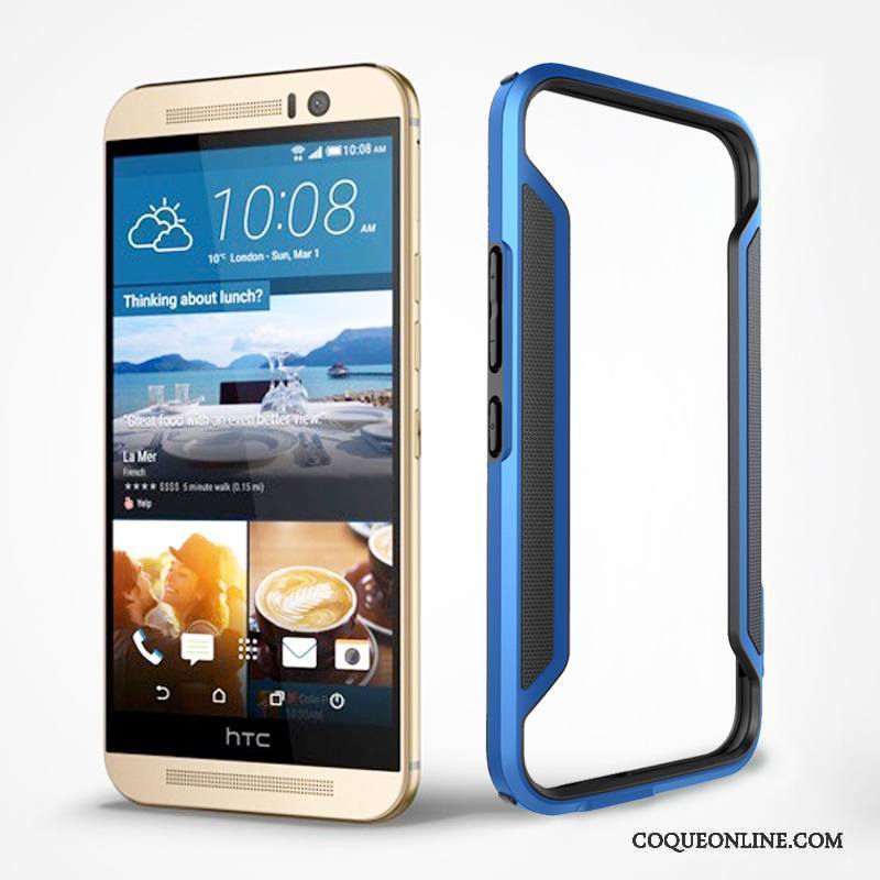 Htc One M9 Coque De Téléphone Or Bleu Protection Téléphone Portable Étui Border