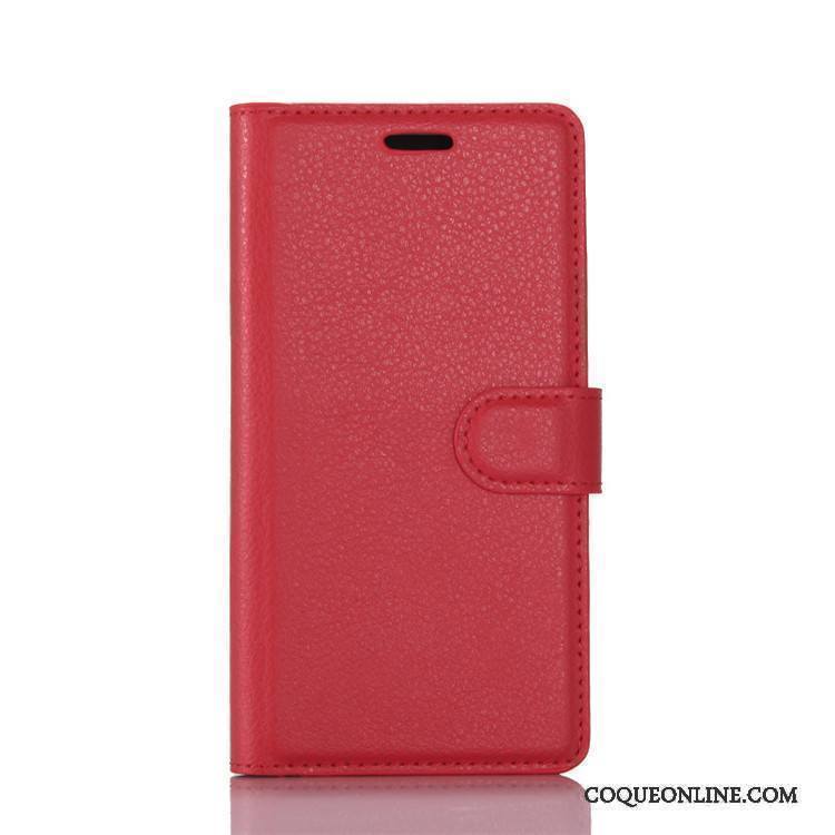 Htc U Play Housse Rouge Étui Protection Étui En Cuir Carte Coque