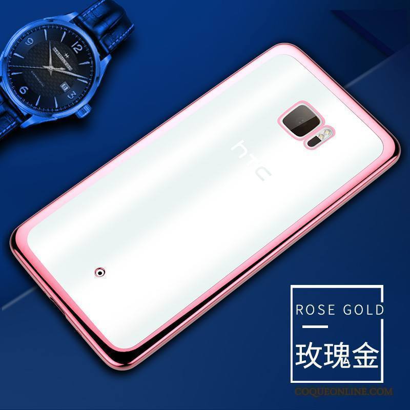 Htc U Ultra Fluide Doux Silicone Protection Étui Coque De Téléphone Téléphone Portable Or Rose