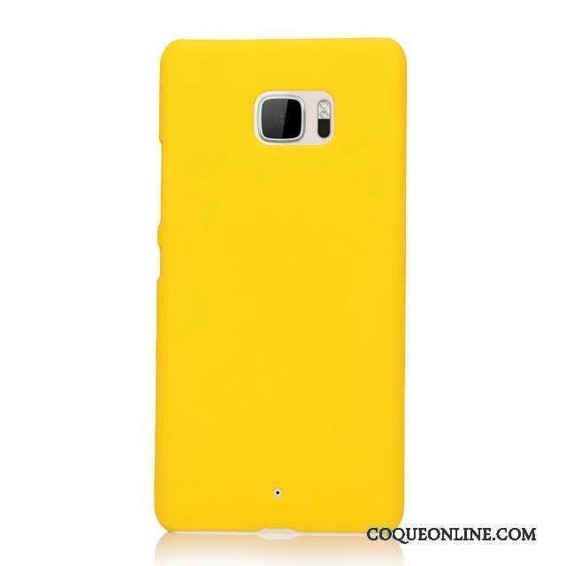 Htc U Ultra Protection Délavé En Daim Coque De Téléphone Jaune Étui Téléphone Portable