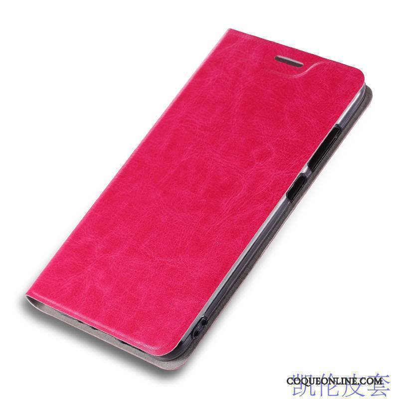 Htc U Ultra Étui Téléphone Portable Étui En Cuir Coque De Téléphone Rouge Protection