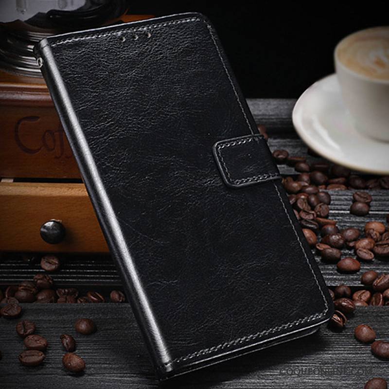 Htc U11 Coque De Téléphone Portefeuille Noir Protection Étui En Cuir Housse