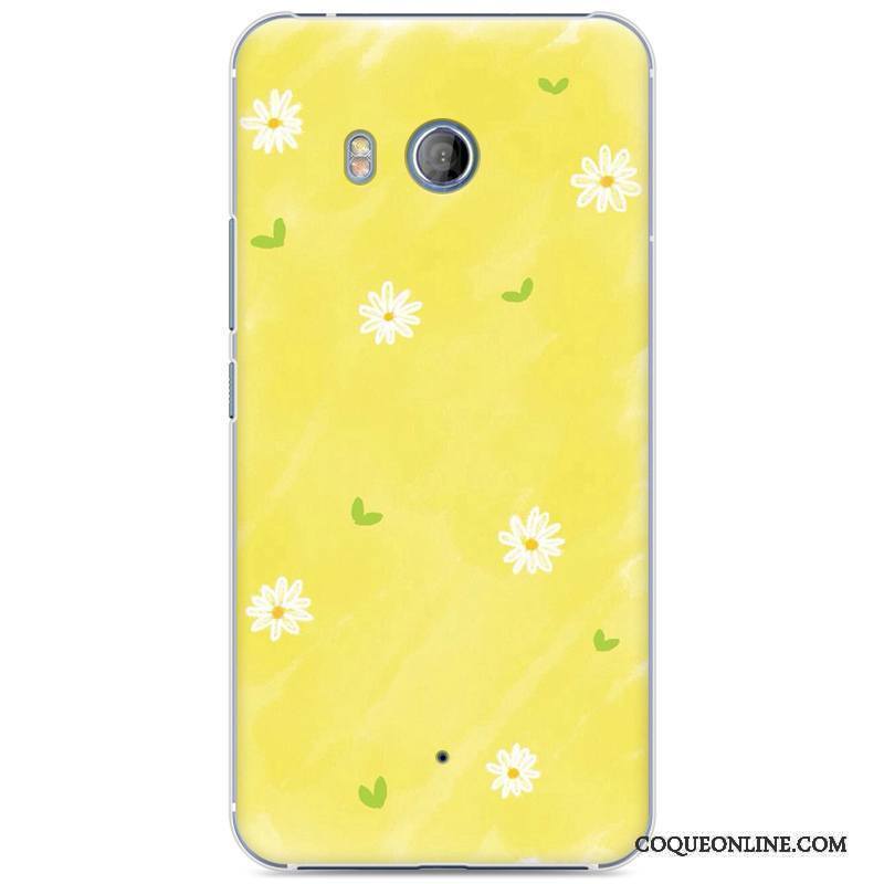 Htc U11 Protection Coque De Téléphone Jaune Tendance Créatif Vintage Peinture