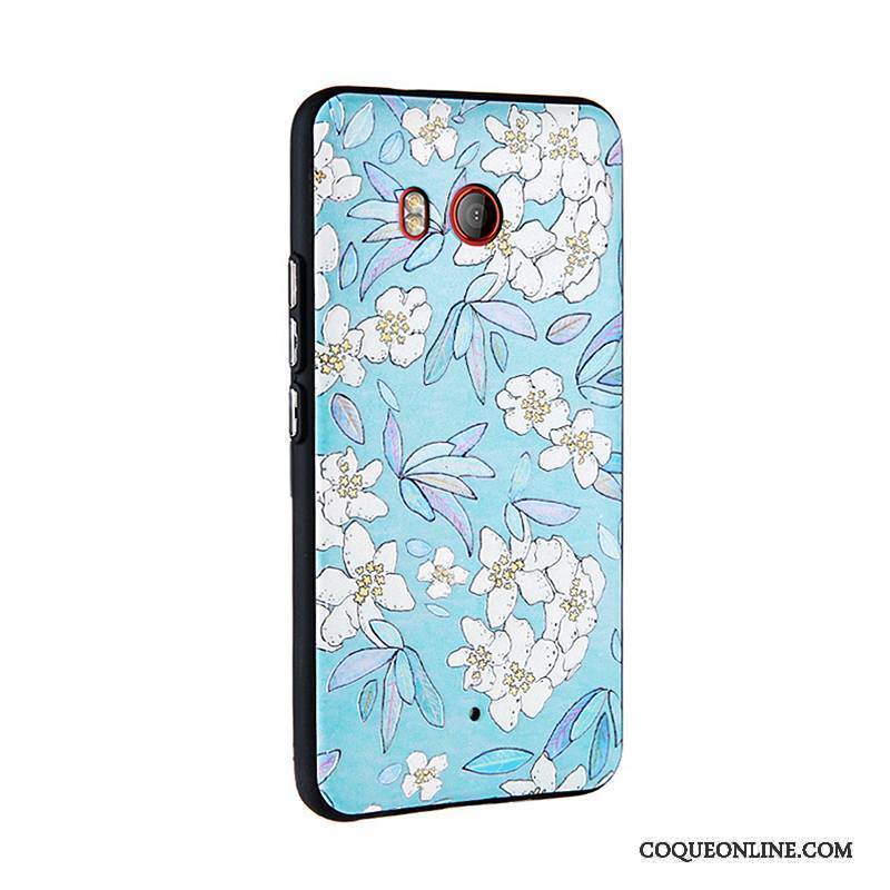 Htc U11 Étui En Cuir Dessin Animé Bleu Coque De Téléphone Peinture Business Protection