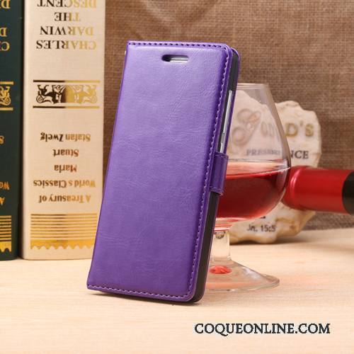 Huawei Ascend G6 Étui Cuir Véritable Téléphone Portable Étui En Cuir Protection Violet Coque De Téléphone