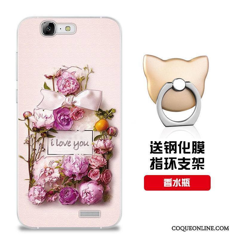 Huawei Ascend G7 Fluide Doux Protection Silicone Personnalisé Rose Coque Modèle