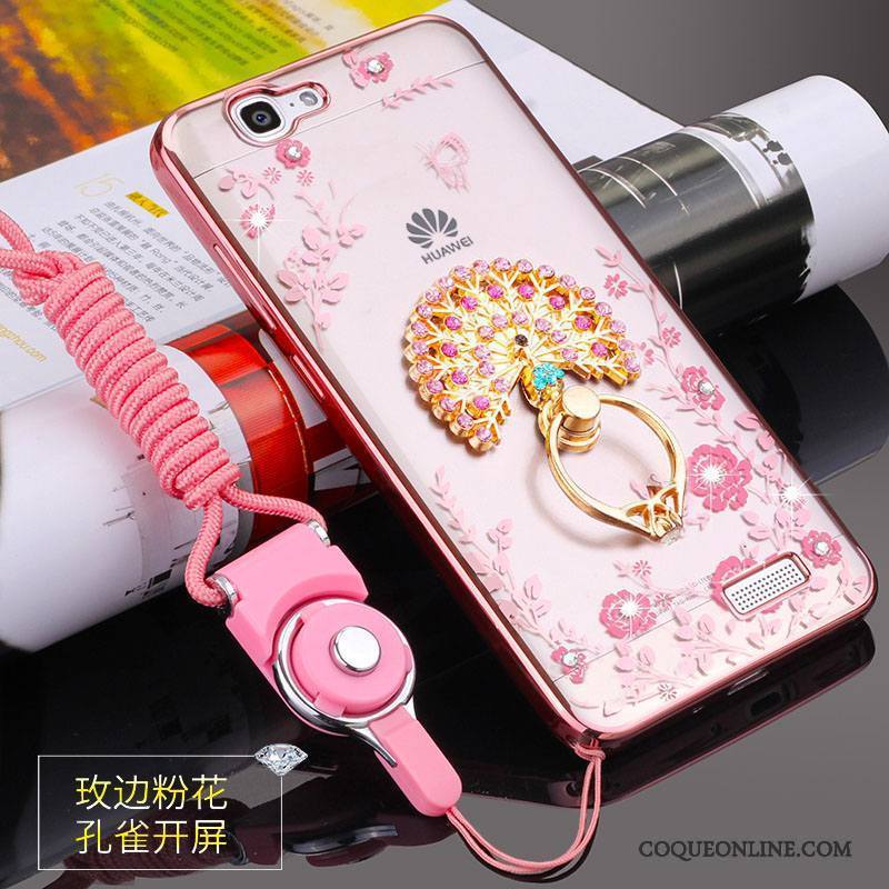 Huawei Ascend G7 Fluide Doux Rose Ornements Suspendus Coque Protection Silicone Étui