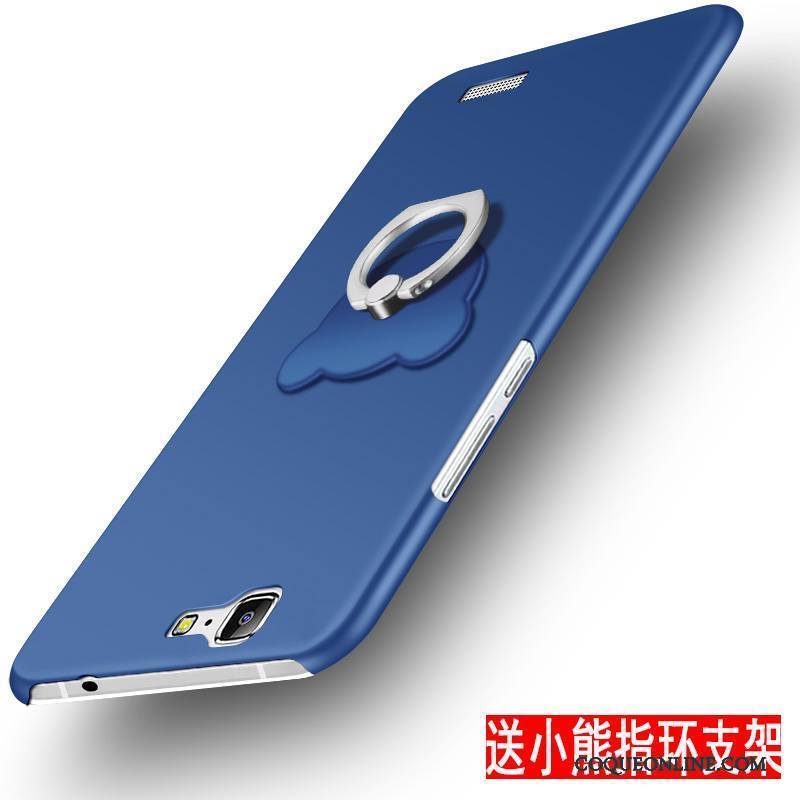 Huawei Ascend G7 Incassable Étui Bleu Protection Coque Délavé En Daim Silicone