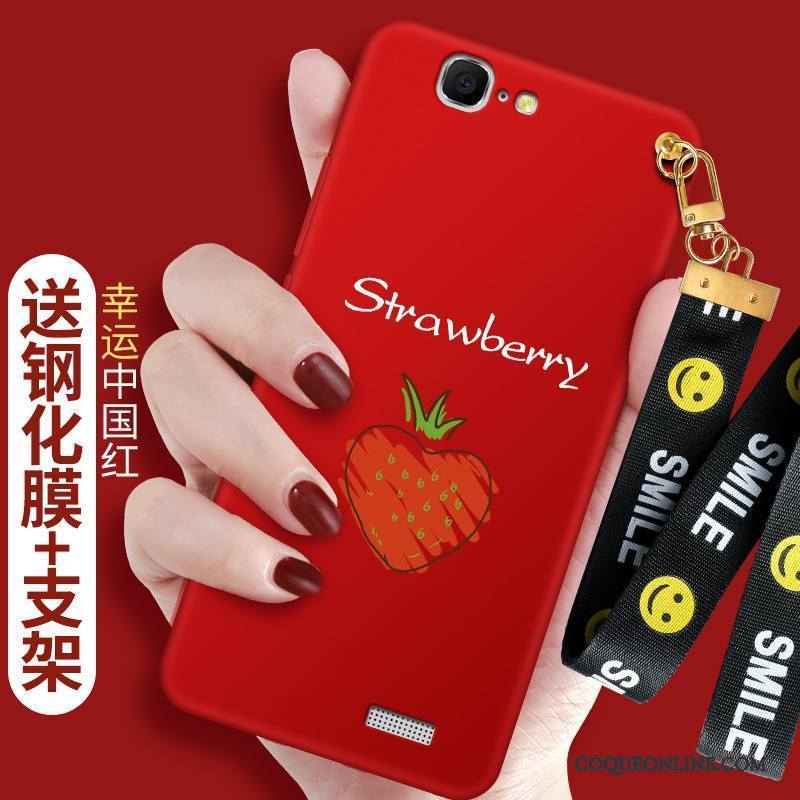 Huawei Ascend G7 Personnalité Coque De Téléphone Protection Rouge Étui Silicone Délavé En Daim