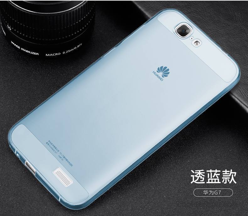Huawei Ascend G7 Protection Silicone Coque De Téléphone Légères Transparent Étui Bleu Clair