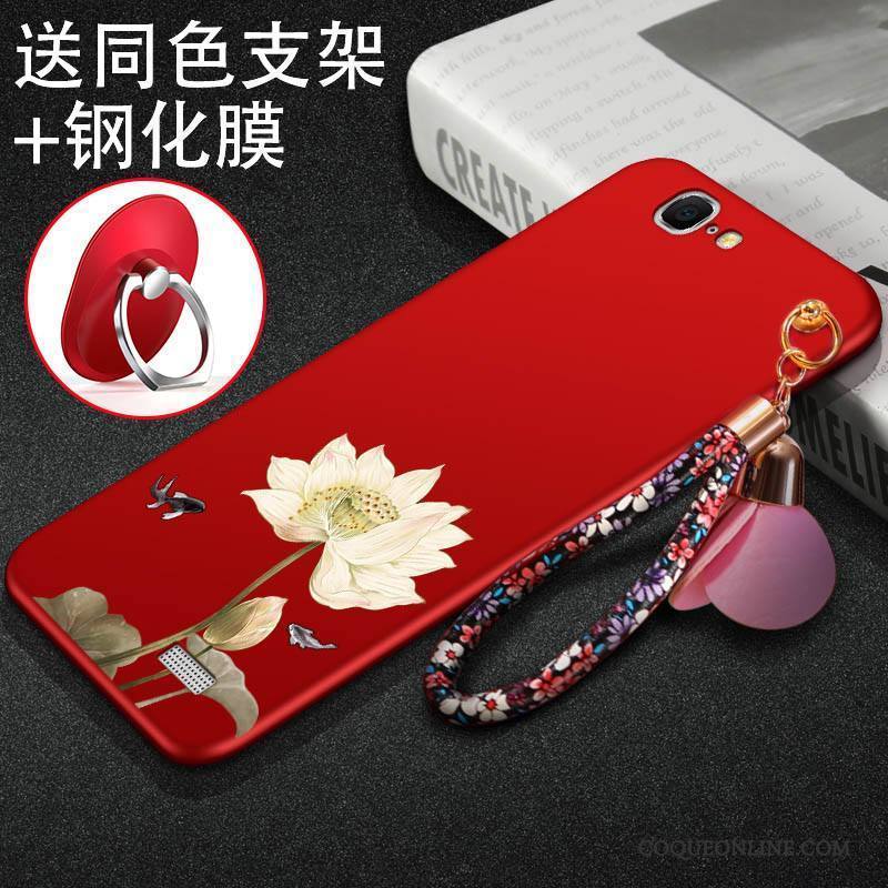 Huawei Ascend G7 Téléphone Portable Protection Coque Silicone Rouge Étui Délavé En Daim