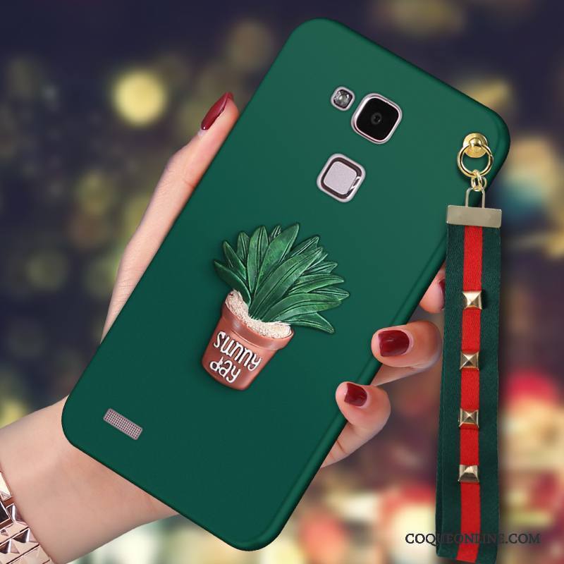 Huawei Ascend Mate 7 Coque De Téléphone Protection Téléphone Portable Incassable Étui Vert Foncé Silicone